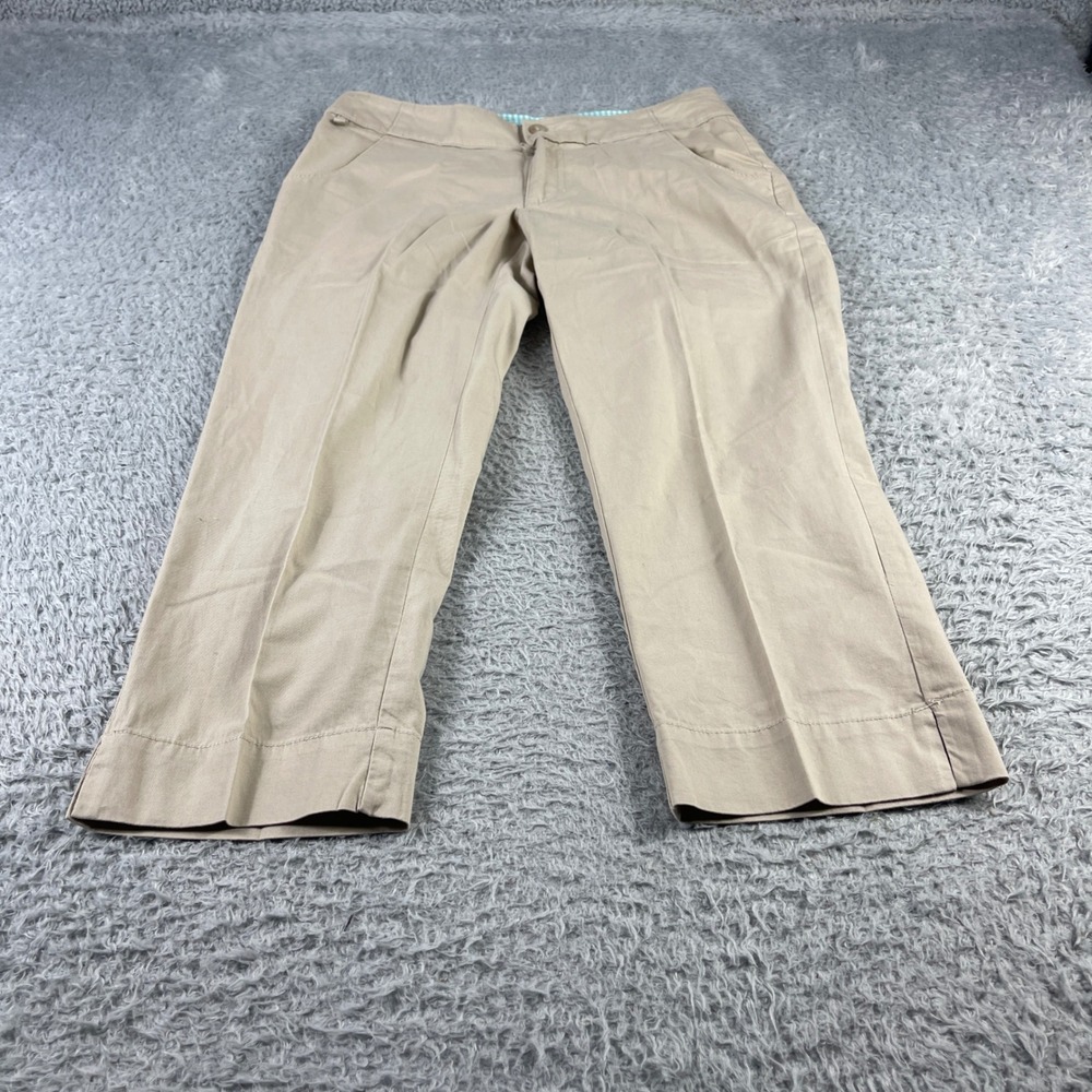 Columbia Omni-Shade Capri Pants Womens 6 Tan Khaki Hiking Outdoor Casual Sun